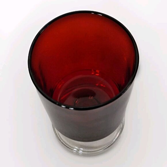 VINTAGE RED GLASS WITH STEM - Picture 2 of 2